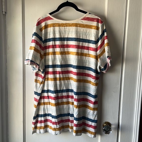 Lane Bryant multi-color stripe v-neck t-shirt - Picture 5 of 6
